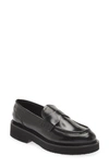 Aquatalia Stile Leather Penny Loafers In Black