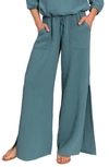 Everyday Ritual Riley Gauze Split Hem Pants In Lagoon