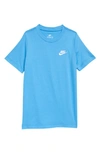 Nike Sportswear Kids' Embroidered Swoosh T-shirt In University Blue