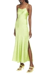 Open Edit Satin Slipdress In Green Fractured Glass