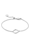 Monica Vinader Silver Riva Diamond Kite Chain Bracelet In Silver