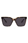 Quay Level Up 51mm Square Sunglasses In Milky Tortoise Gold / Smoke