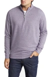 Peter Millar Crown Comfort Interlock Stripe Cotton Blend Quarter Zip Pullover In Dark Plum