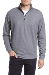 Peter Millar Crown Comfort Interlock Stripe Cotton Blend Quarter Zip Pullover In Navy