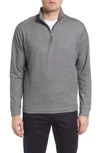 Peter Millar Crown Comfort Interlock Stripe Cotton Blend Quarter Zip Pullover In Iron