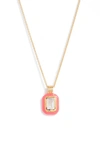 Missoma Stone & Enamel Pendant Necklace In Pink/ Gold