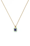 Missoma Stone & Enamel Pendant Necklace In Aqua/ Gold