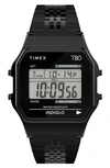 Timex T80 Digital Bracelet Watch, 34mm In Black