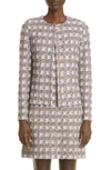 St John Tweed Jacket In Camel Multi