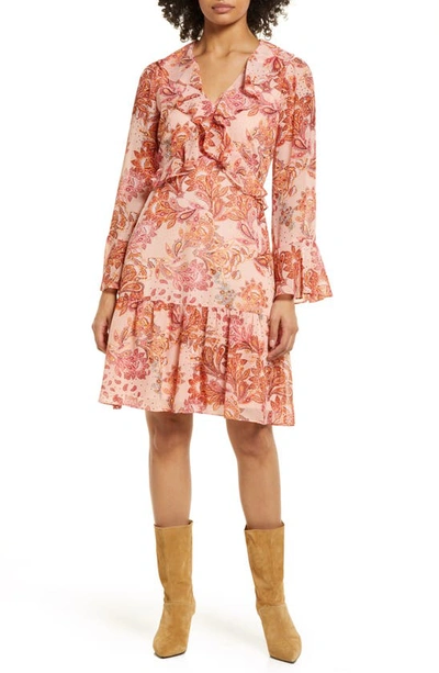 Julia Jordan Long Sleeve Tiered Dress In Pink