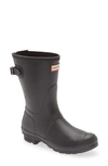 Hunter Original Short Back Adjustable Rain Boot In Onyx