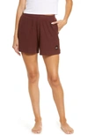 Alo Yoga Muse Ribbed Shorts In Cherry Cola