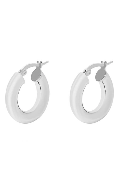 Argento Vivo Sterling Silver Tube Huggie Hoop Earrings In Silver