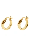 Argento Vivo Sterling Silver Tube Huggie Hoop Earrings In Gold