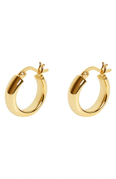 Argento Vivo Sterling Silver Tube Huggie Hoop Earrings In Gold