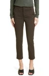 Vince Crop Stretch Cotton Chinos In Deep Laurel
