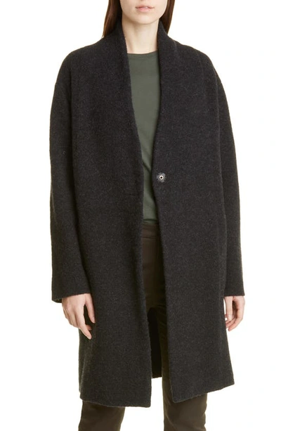 Vince Cardigan Coat In Charcoal