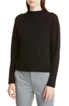 Vince Funnel Neck Wool Blend Sweater In Black