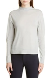 Vince Funnel Neck Wool Blend Sweater In Silverstone