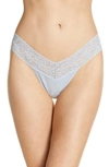 Hanky Panky Stretch Cotton Low Rise Thong In Dove Grey