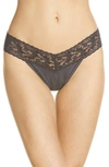 Hanky Panky Stretch Cotton Original Rise Thong In Granite