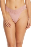 Hanky Panky Stretch Cotton Original Rise Thong In Rooibos Beige