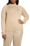 Lafayette 148 Raglan-sleeve Crewneck Cashmere Sweater In Taupe