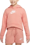Nike Sportswear Kids' Club Fleece Hoodie In Madder Root/ White