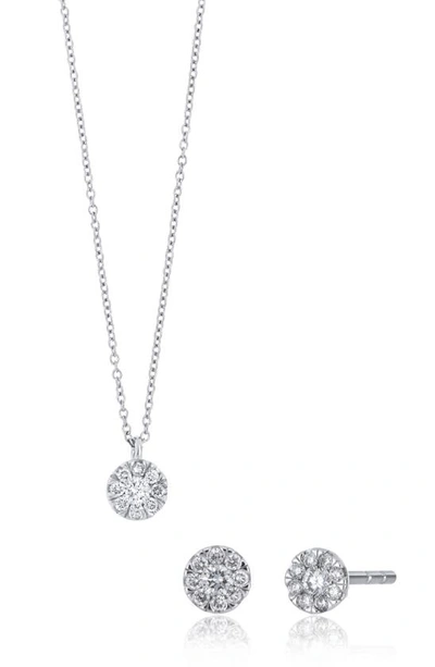Bony Levy Mika Diamond Pendant Necklace & Stud Earrings Set In 18k White Gold