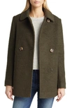Sam Edelman Double Breasted Bouclé Peacoat In Green