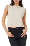 French Connection Millia Ribbed Sweater Vest In Light Oatmeal