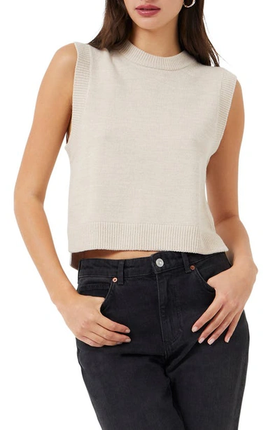 French Connection Millia Ribbed Sweater Vest In Light Oatmeal