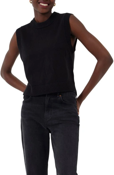 French Connection Millia Ribbed Jumper Waistcoat In Black