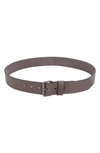 Allsaints Leather Belt In Flint Grey