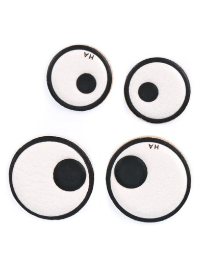 Anya Hindmarch Eyes Leather Stickers In White