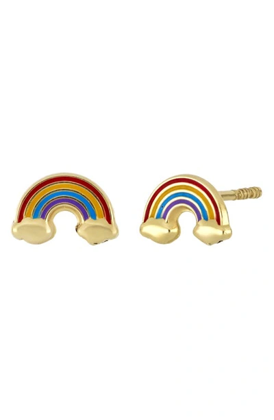 Bony Levy Kids' 14k Gold Rainbow Stud Earrings In 14k Yellow Gold