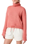 Sweaty Betty Bouclé Funnel Neck Sweatshirt In Warm Pink