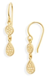 Anna Beck Textured Dot Double Drop Earrings In Gold