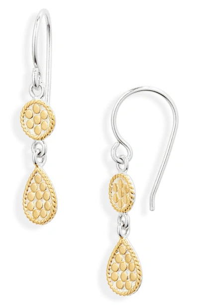 Anna Beck Textured Dot Double Drop Earrings In Gold/ Silver