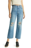 LEVI'S RIBCAGE RIPPED ANKLE STRAIGHT LEG JEANS