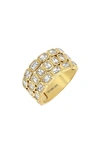 BONY LEVY BONY LEVY VARDA DIAMOND BAGUETTE TRIPLE ROW STATEMENT RING