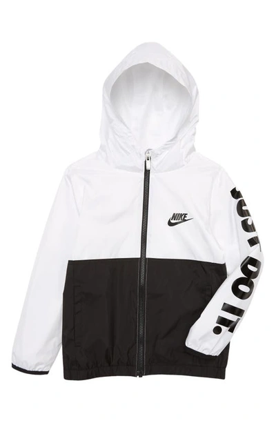Nike Kids' Just Do It Windrunner Jacket In White