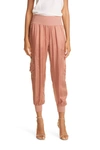 Cinq À Sept Tous Les Jours Giles Satin Jogger Pants In Apricot
