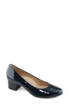 Marc Joseph New York Broad Street Patent Leather Pump In Navy Soft Patent