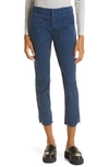 Nili Lotan Jenna Slim Crop Stretch Twill Pants In Navy