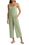 Billabong Stargazer Cotton Jumpsuit In Army