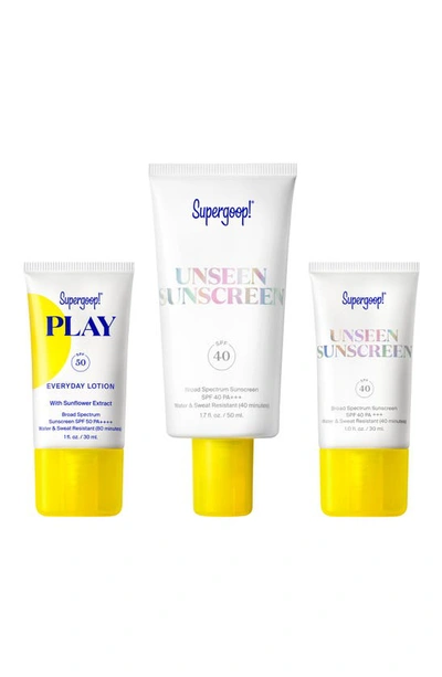 Supergoop !® Unseen & Play Sunscreen Spf 50 Set $78 Value