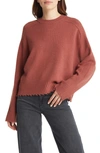 Allsaints Kiera Cashmere Blend Crewneck Sweater In Smoke Pink
