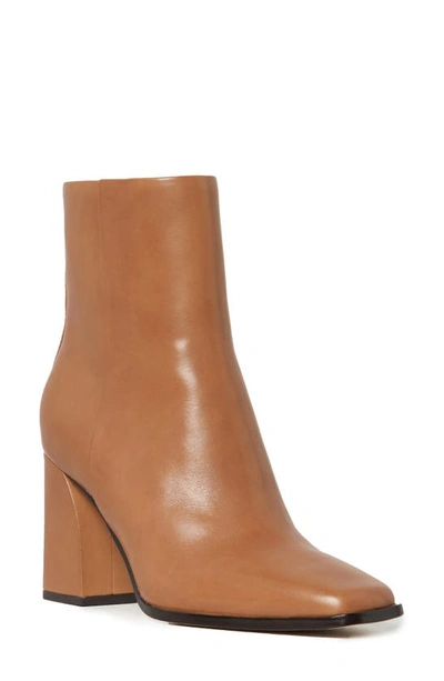 Paige Farah Square Toe Bootie In Cognac