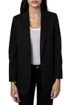 Zadig & Voltaire Star-embellished Regular-fit Stretch-weave Blazer In Noir
